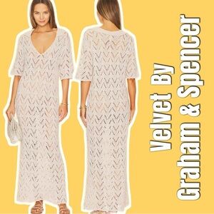 Velvet‎ by Graham & Spencer Jacqueline Crochet Stitch Maxi Dress Size Small